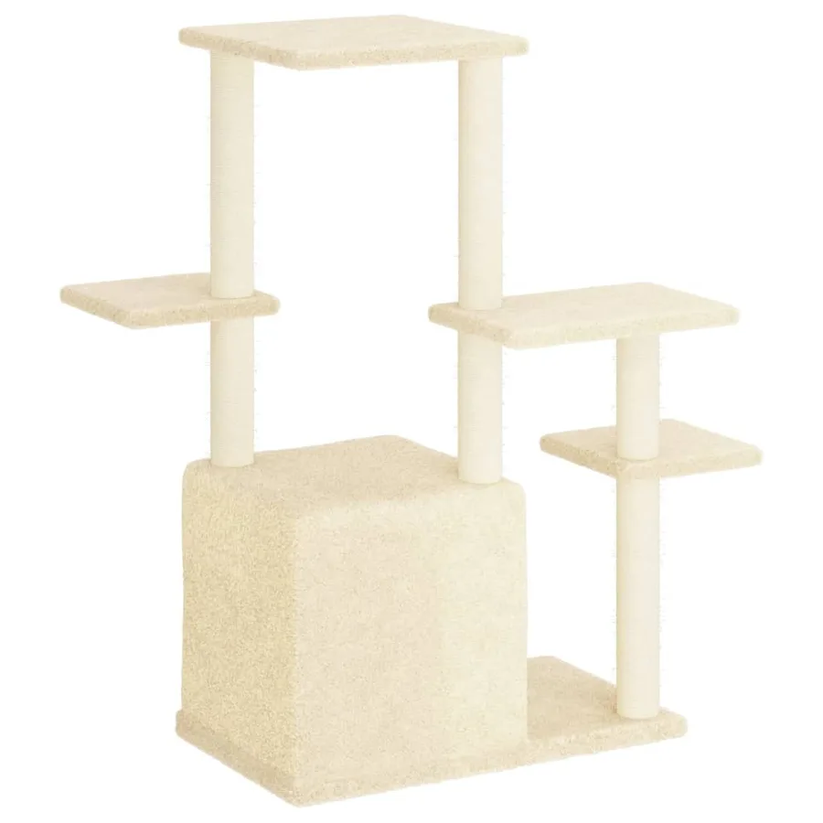 Arbre à chat avec griffoirs en sisal crème 97,5 cm - 5