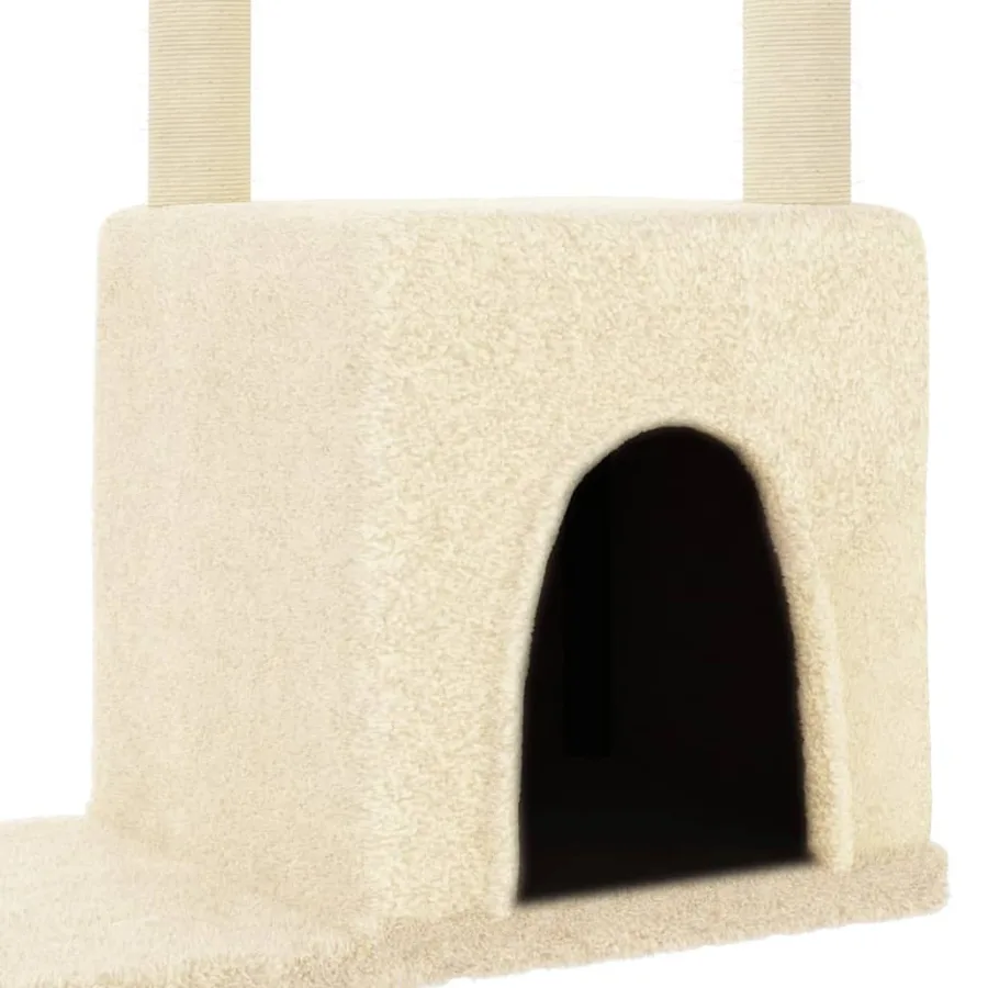 Arbre à chat avec griffoirs en sisal crème 97,5 cm - 6