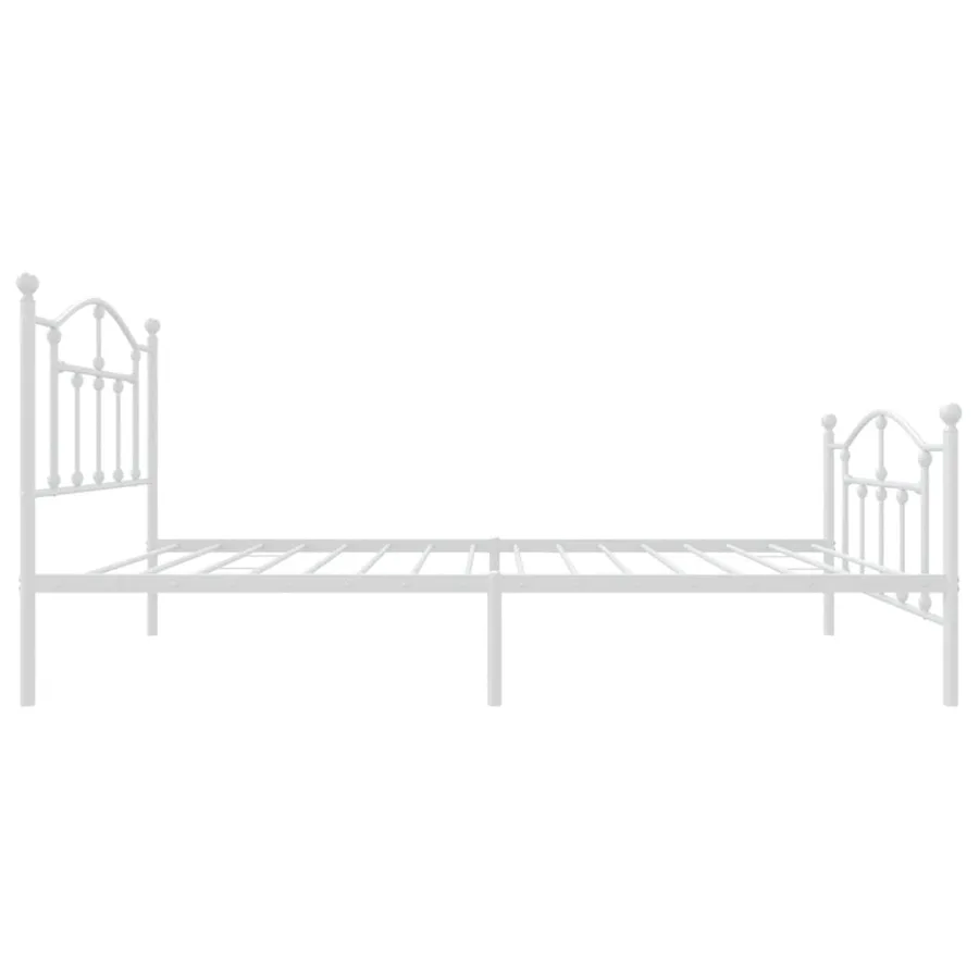 Cadre de lit métal sans matelas avec pied de lit blanc 80x200cm - 6