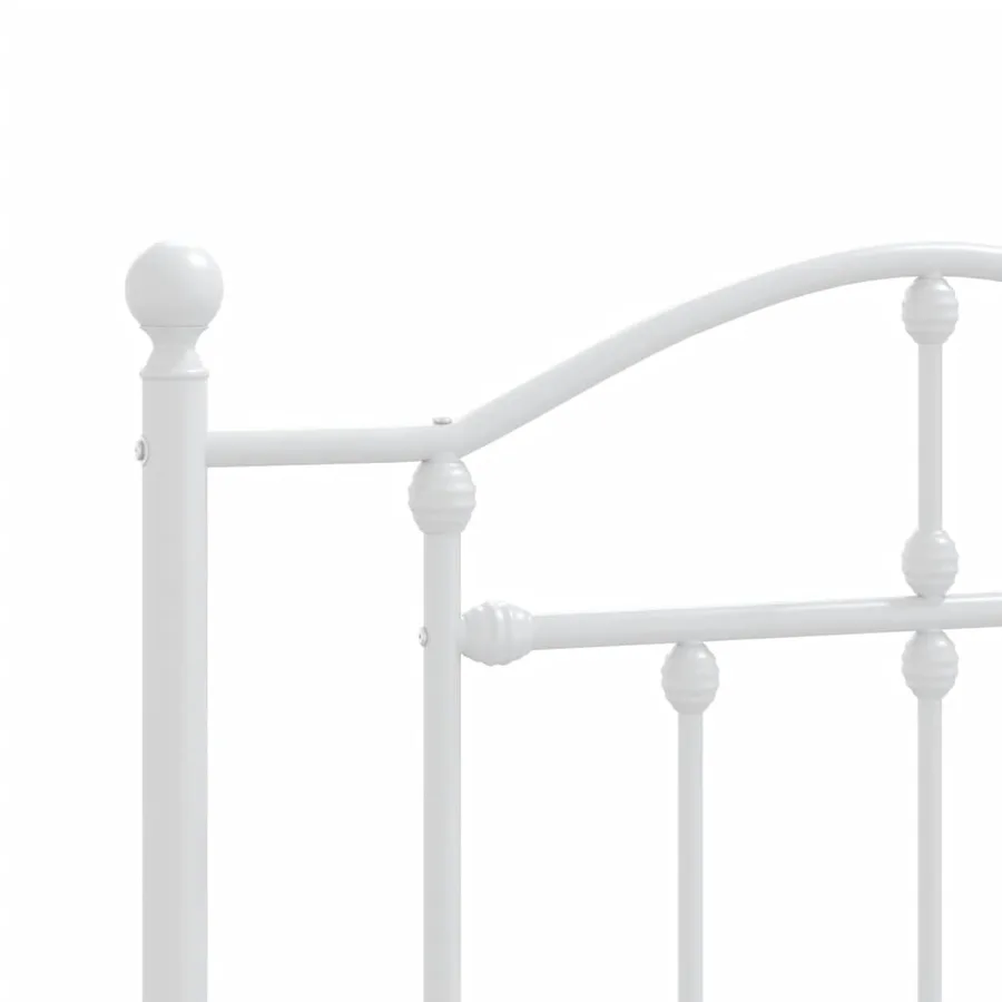 Cadre de lit métal sans matelas avec pied de lit blanc 80x200cm - 8