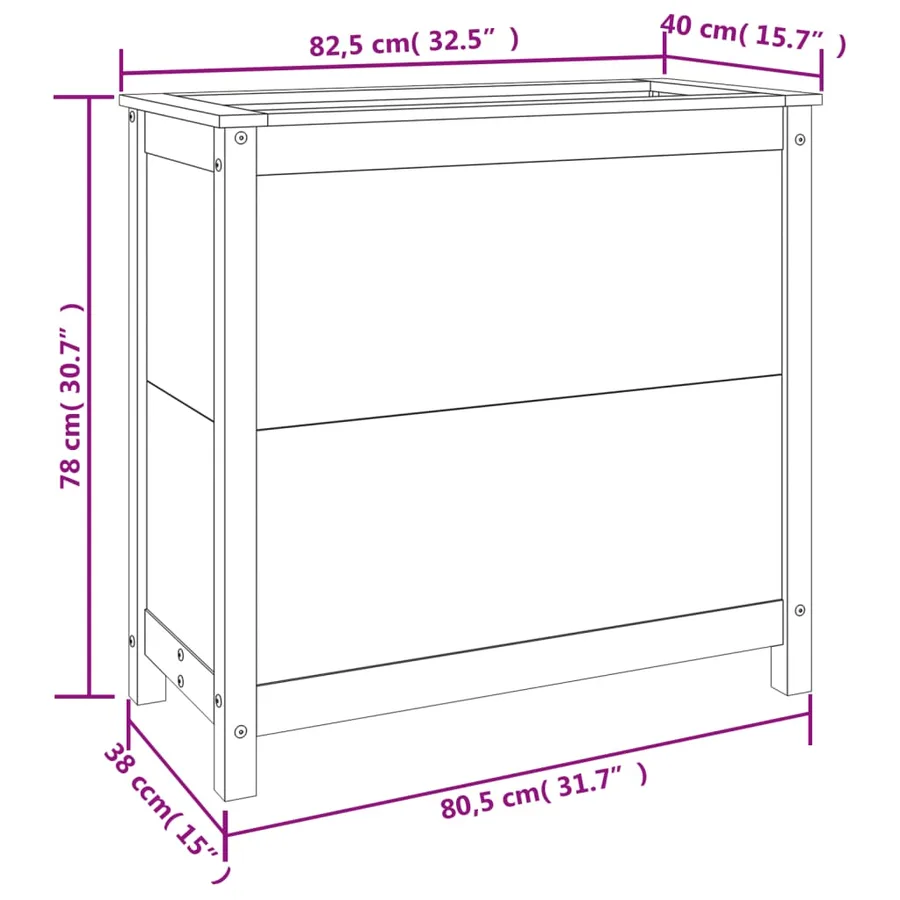 Jardinière 82,5x40x78 cm bois massif douglas - 9