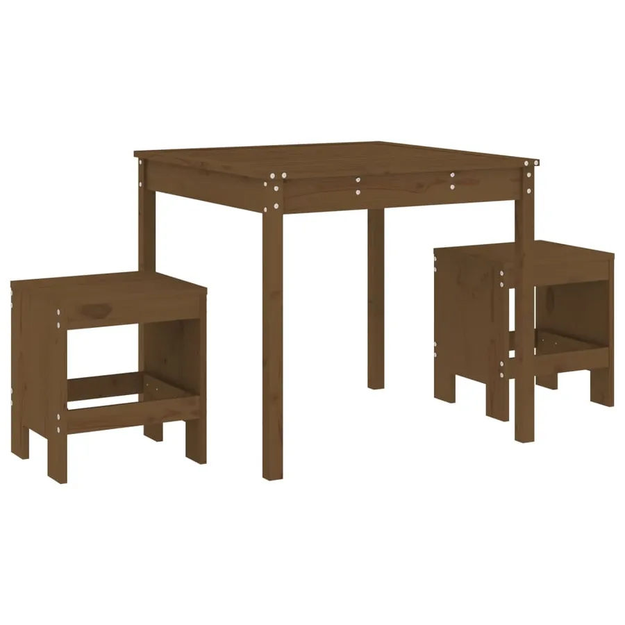 Ensemble de bistrot de jardin 3 pcs marron miel bois pin massif - 2