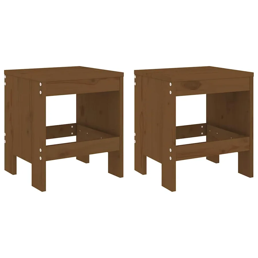 Ensemble de bistrot de jardin 3 pcs marron miel bois pin massif - 3
