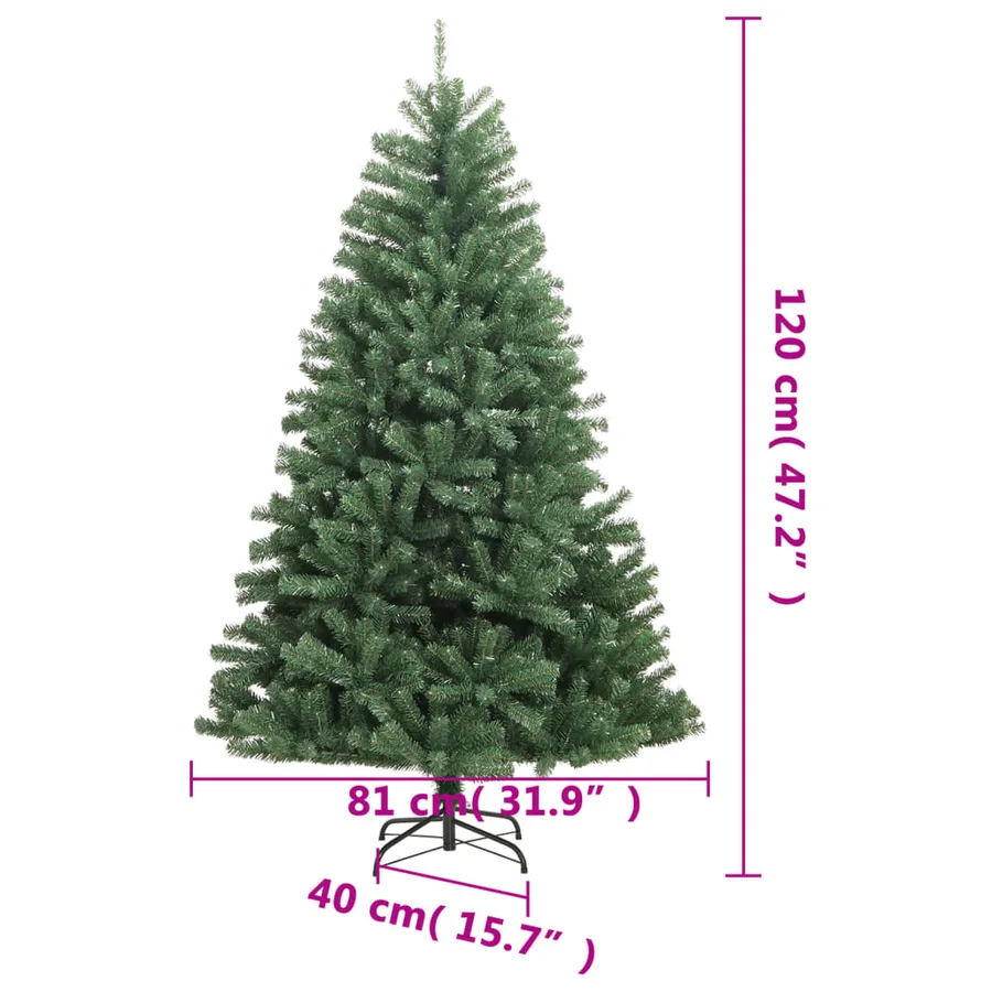 Sapin de Noël artificiel à charnières avec support vert 120 cm - 9