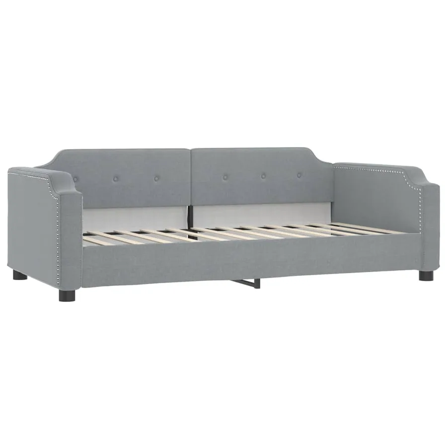 Lit de jour avec matelas gris clair 90x190 cm tissu - 3