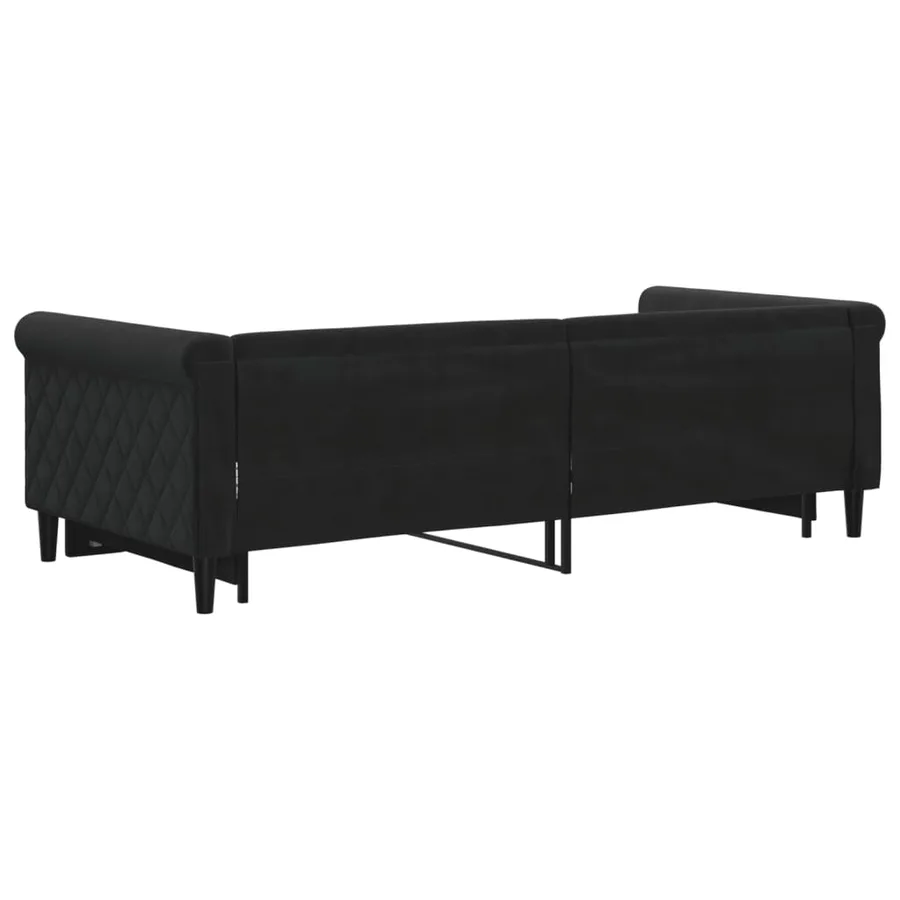Lit de jour avec gigogne sans matelas noir 90x200 cm - 5