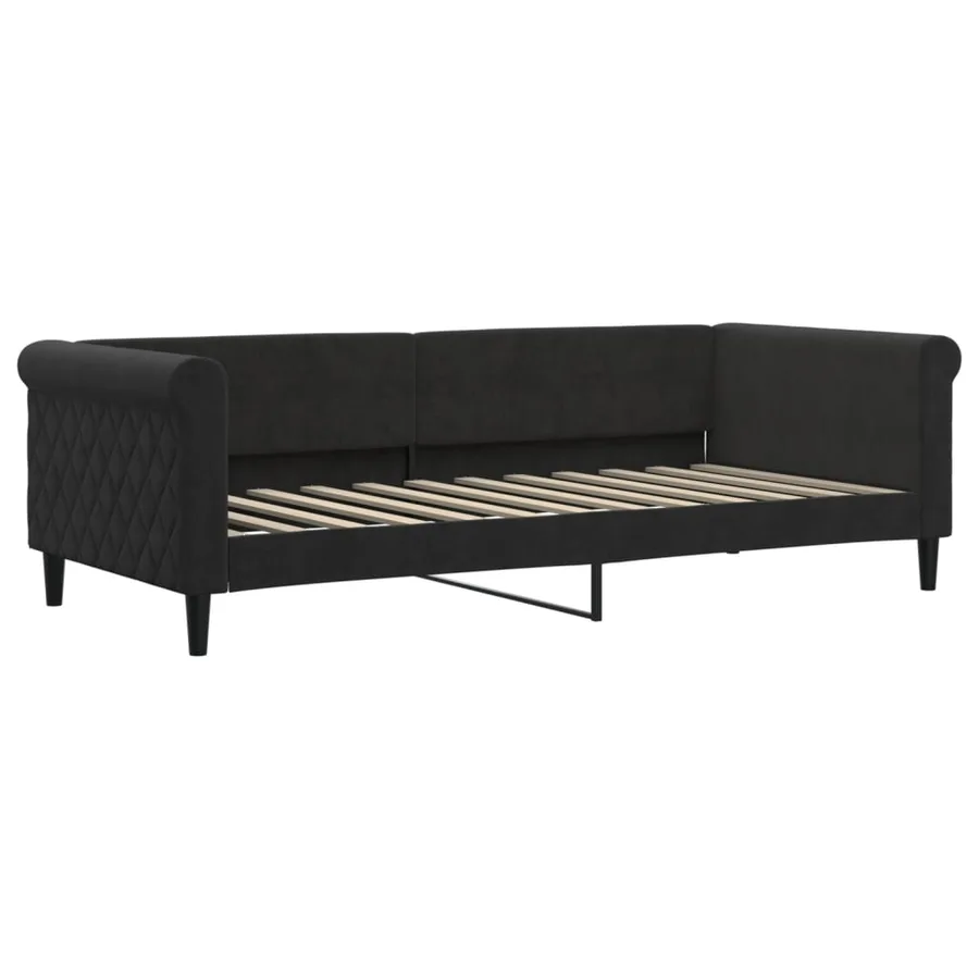Lit de jour avec gigogne sans matelas noir 90x200 cm - 6