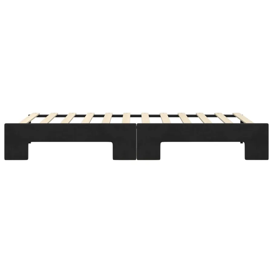 Lit de jour avec gigogne sans matelas noir 90x200 cm - 9