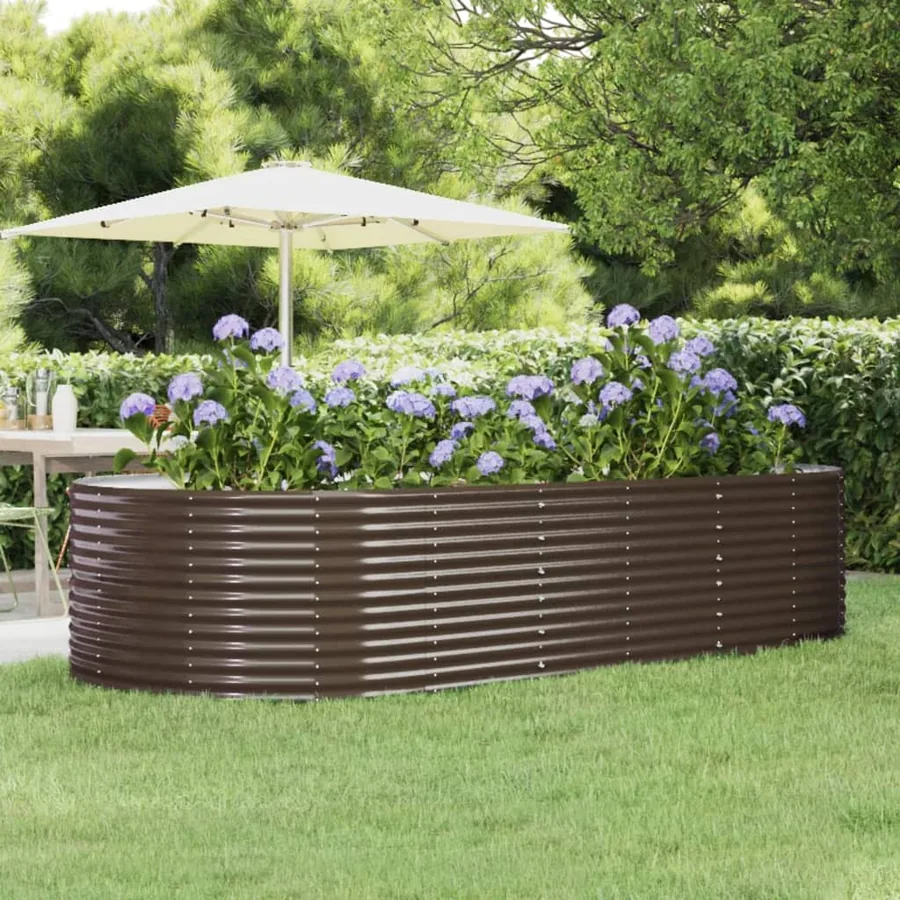 Lit surélevé de jardin Marron Acier galvanisé