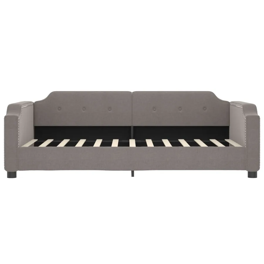 Lit de jour avec matelas taupe 100x200 cm tissu - 4