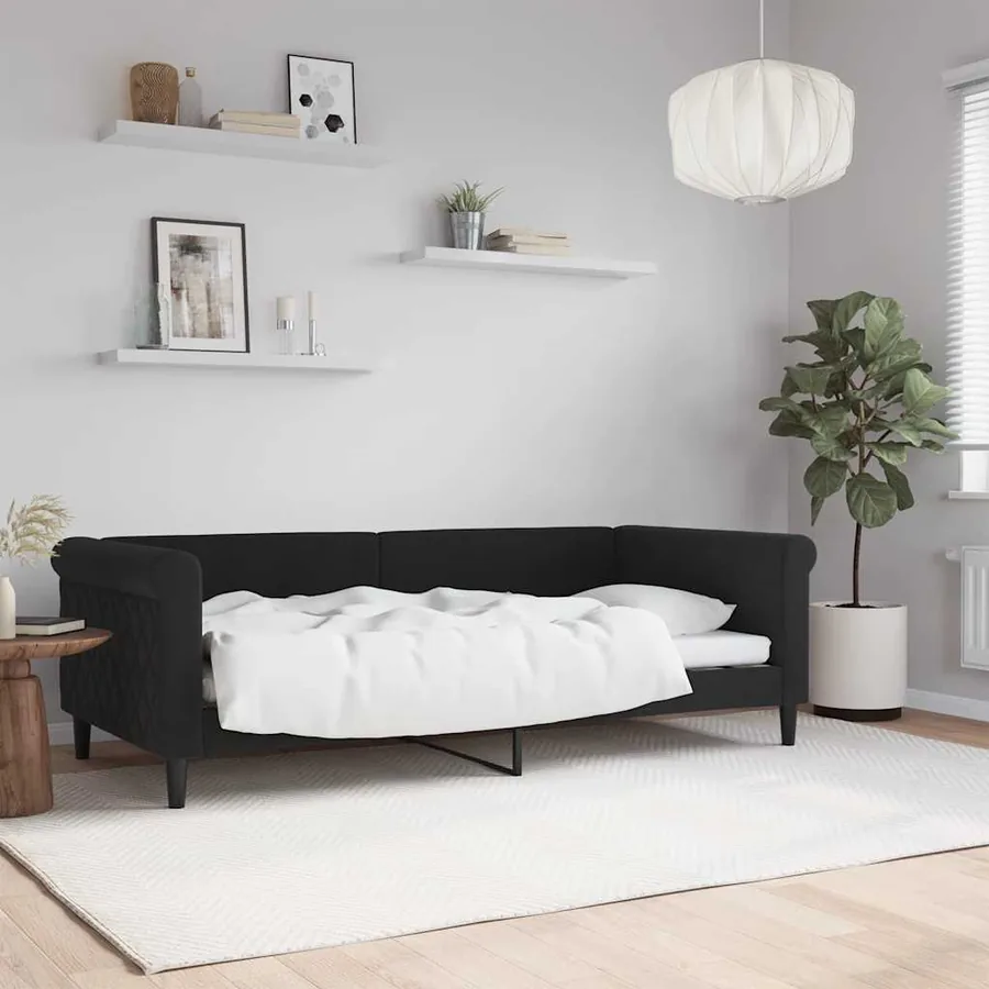 Lit de repos sans matelas noir 90x190 cm velours