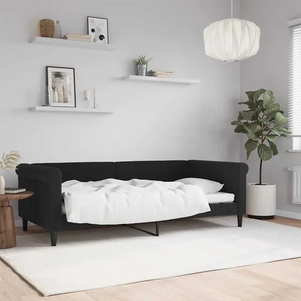 Lit de repos sans matelas noir 90x190 cm velours
