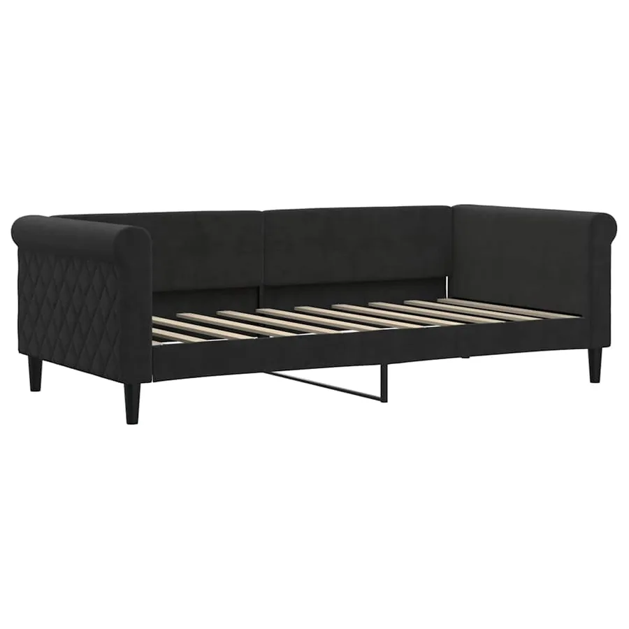 Lit de repos sans matelas noir 90x190 cm velours - 2