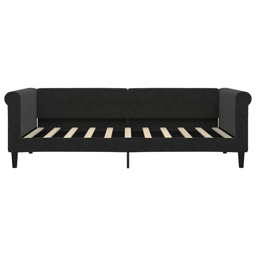Lit de repos sans matelas noir 90x190 cm velours - 3