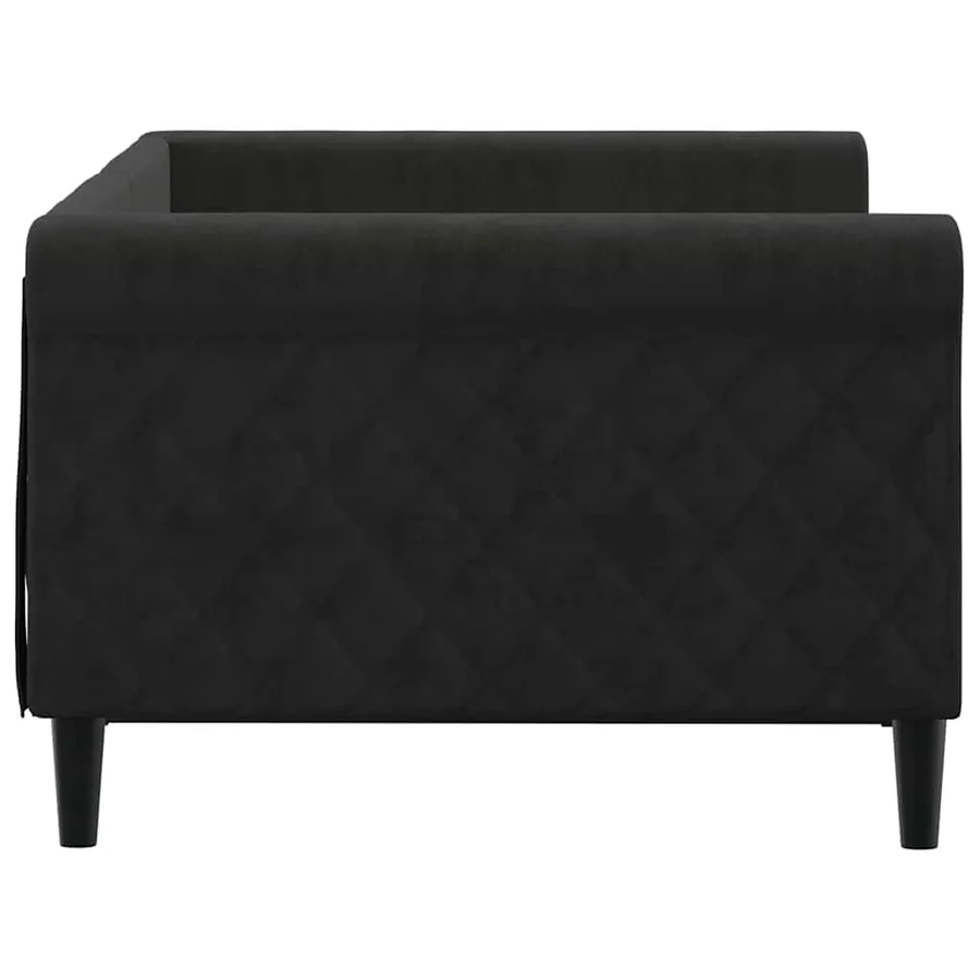 Lit de repos sans matelas noir 90x190 cm velours - 4