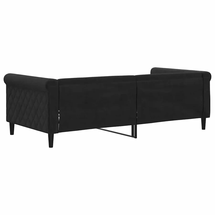 Lit de repos sans matelas noir 90x190 cm velours - 5