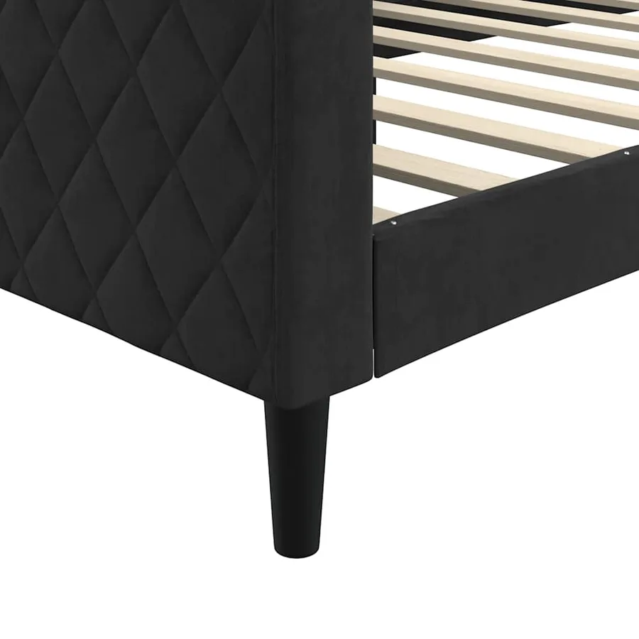 Lit de repos sans matelas noir 90x190 cm velours - 6