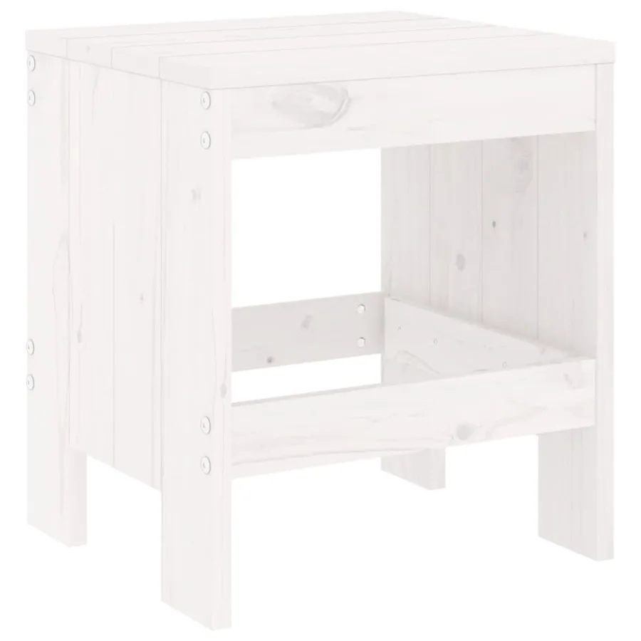 Ensemble à manger de jardin 5pcs blanc bois massif de pin - 4