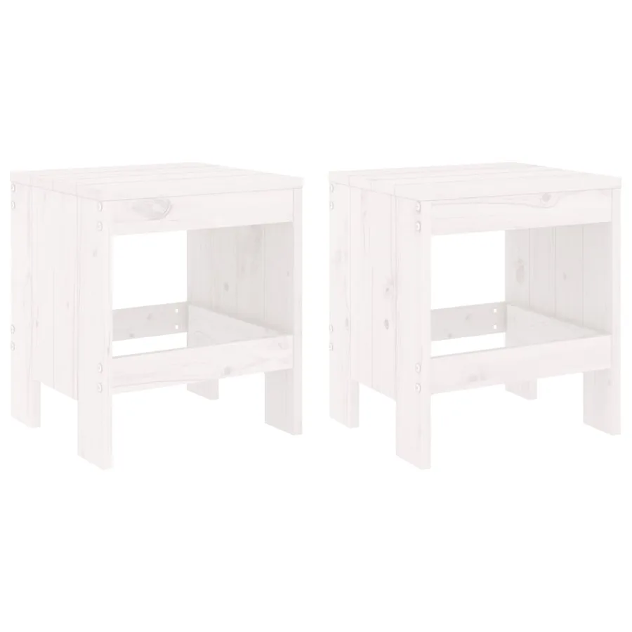 Ensemble de bistrot de jardin 3 pcs blanc bois de pin massif - 3