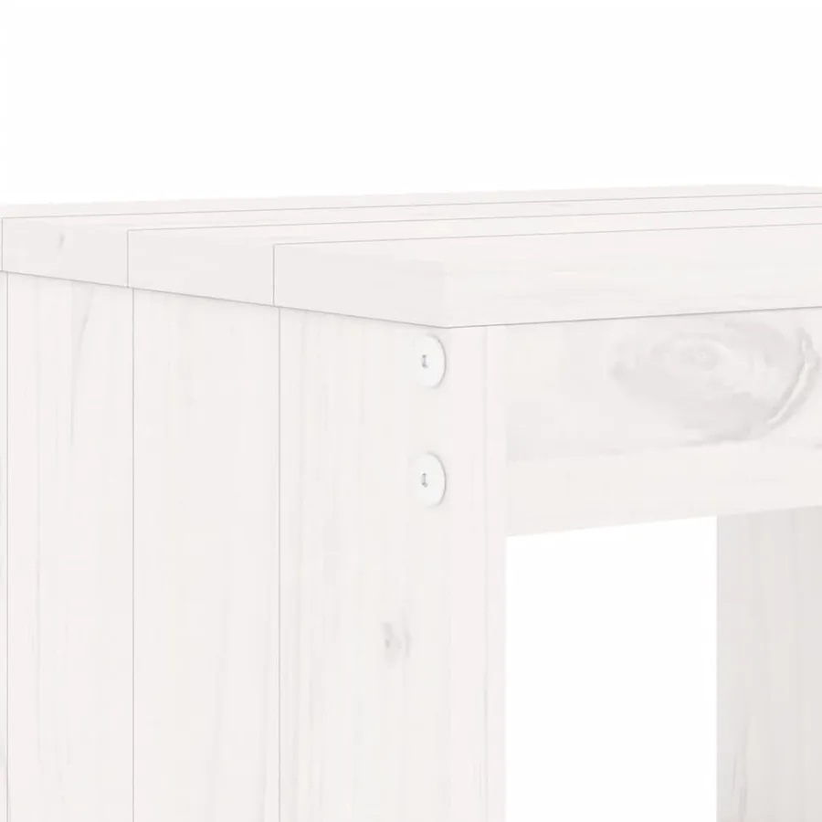 Ensemble de bistrot de jardin 3 pcs blanc bois de pin massif - 5