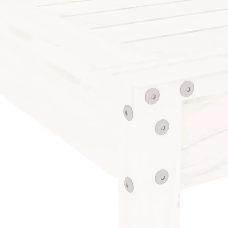 Ensemble de bistrot de jardin 3 pcs blanc bois de pin massif - 7