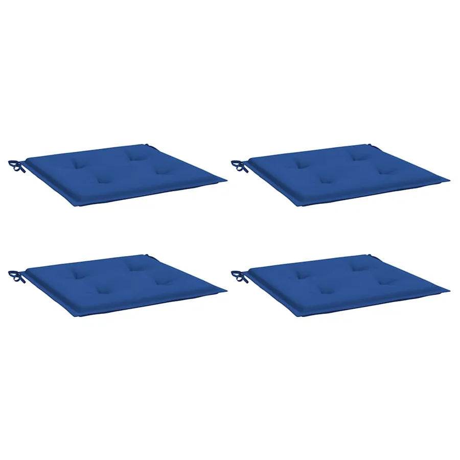 Coussins de chaise de jardin lot de 4 bleu royal 40x40x4 cm - 3
