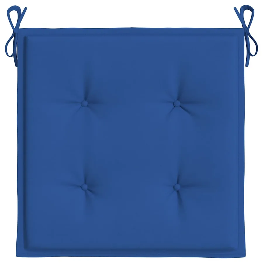 Coussins de chaise de jardin lot de 4 bleu royal 40x40x4 cm - 6
