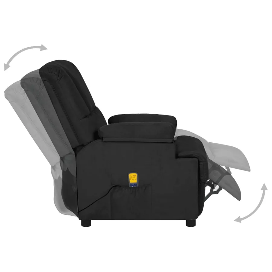 Fauteuil de massage noir tissu microfibre - 4
