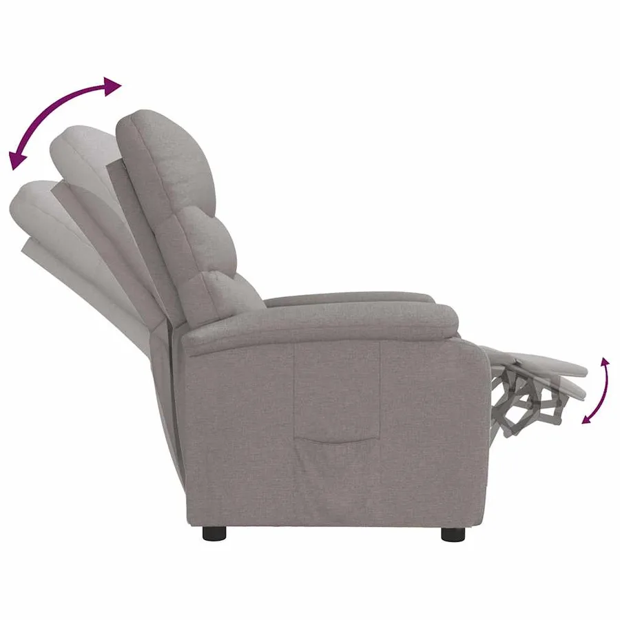 Fauteuil inclinable Taupe Tissu - 6