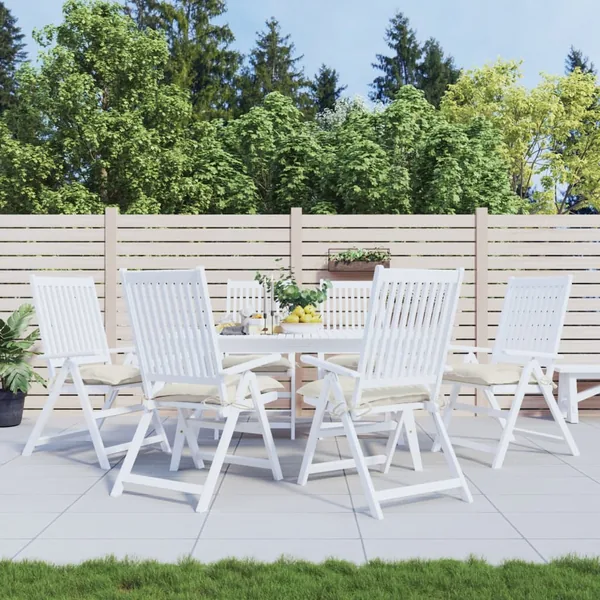 Coussins de chaise lot de 6 blanc crème 50x50x7 cm tissu oxford