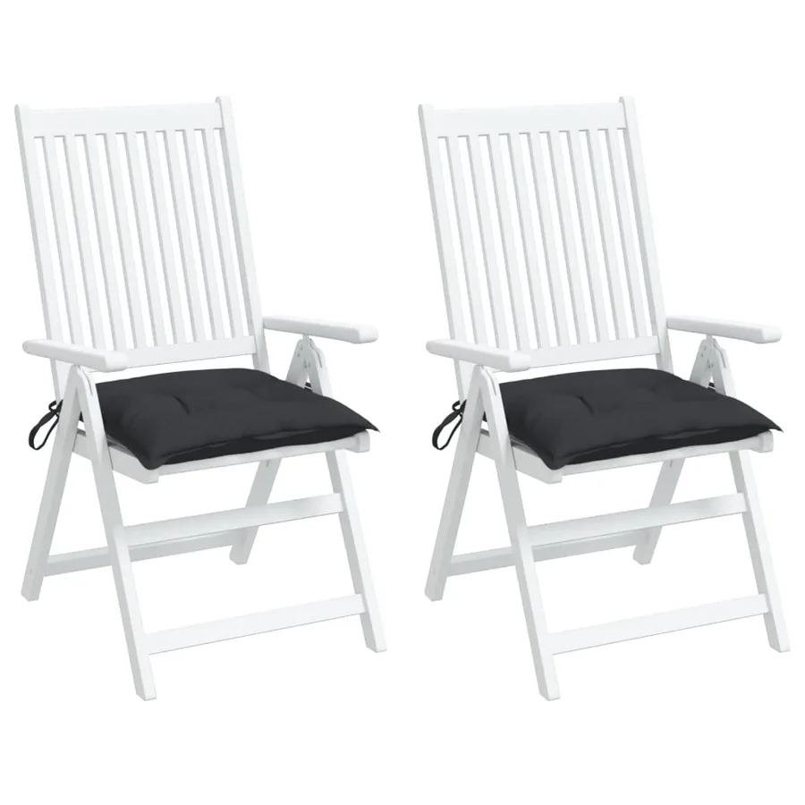 Coussins de chaise lot de 2 noir 40x40x7 cm tissu oxford - 4