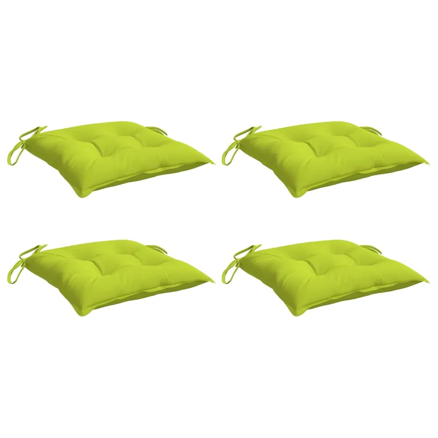 Coussins de chaise lot de 4 vert brillant 40x40x7 cm - 3