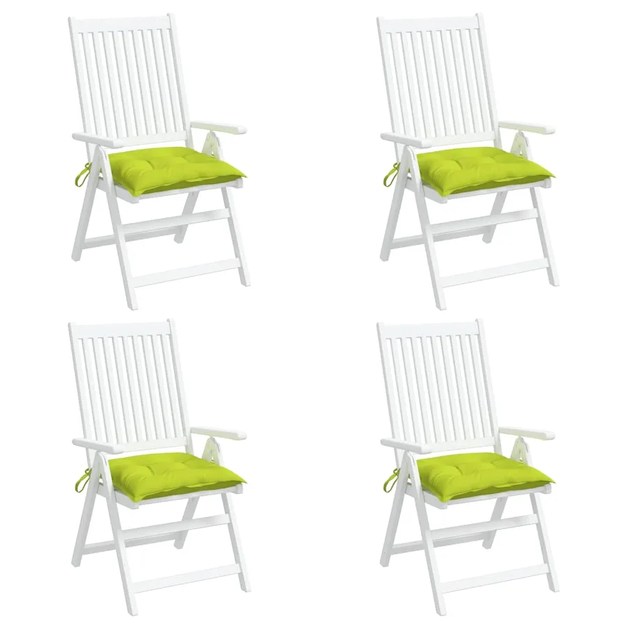 Coussins de chaise lot de 4 vert brillant 40x40x7 cm - 4