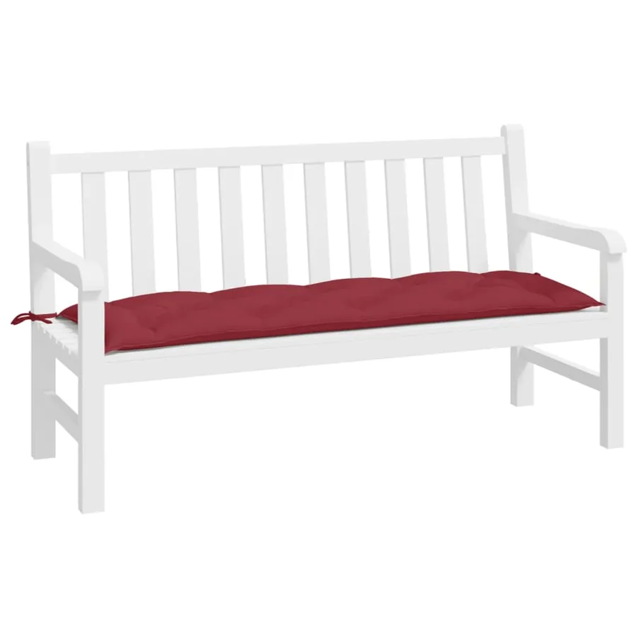 Coussin de banc de jardin rouge bordeaux 150x50x7 cm - 3