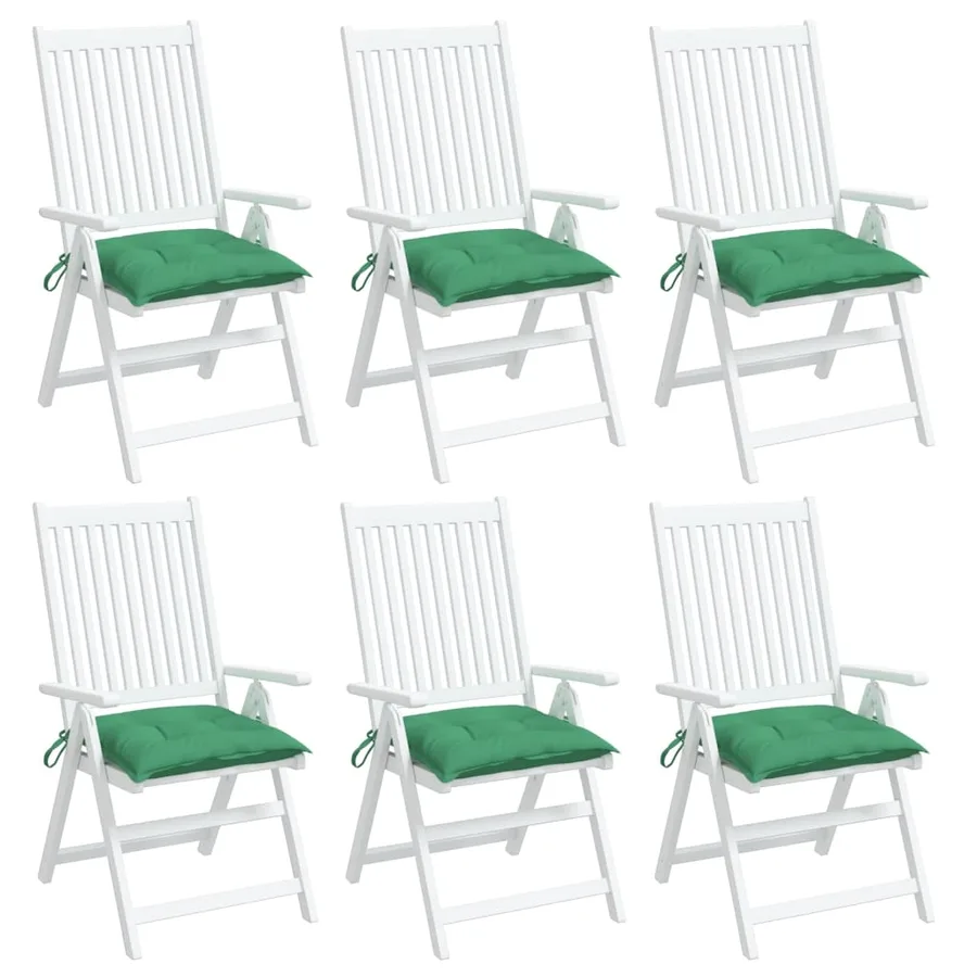 Coussins de chaise lot de 6 vert 40x40x7 cm tissu oxford - 4