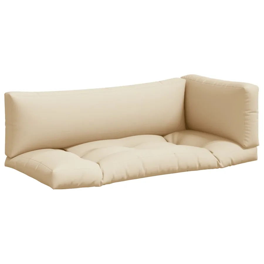 Coussins de palette lot de 3 beige tissu - 2