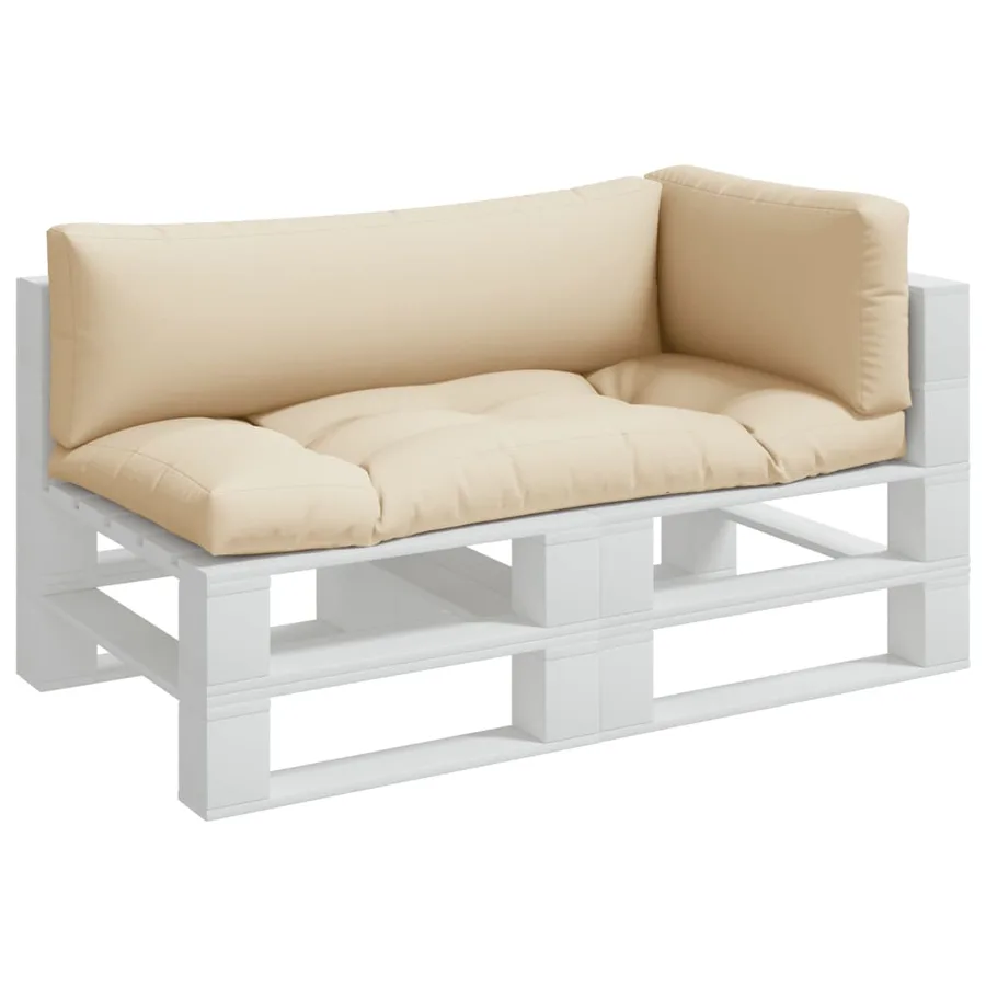 Coussins de palette lot de 3 beige tissu - 3