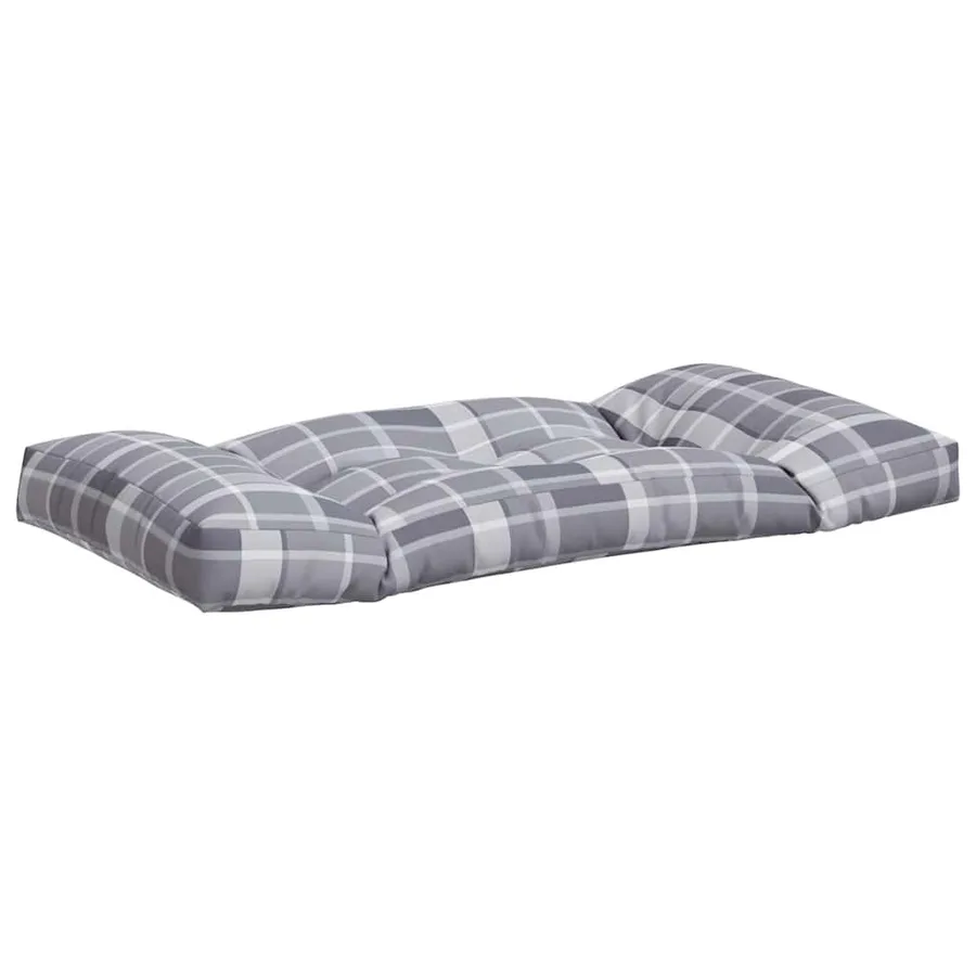 Coussins de palette 3 pcs carreaux gris tissu - 5