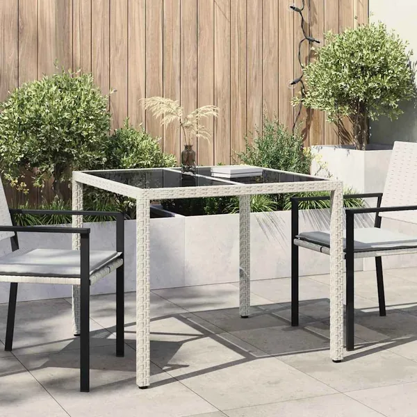 Table de Jardin Blanc 90 x 90 x 75 cm polyrotin