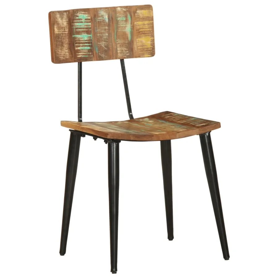 Chaises à manger lot de 2 bois de récupération solide - 2