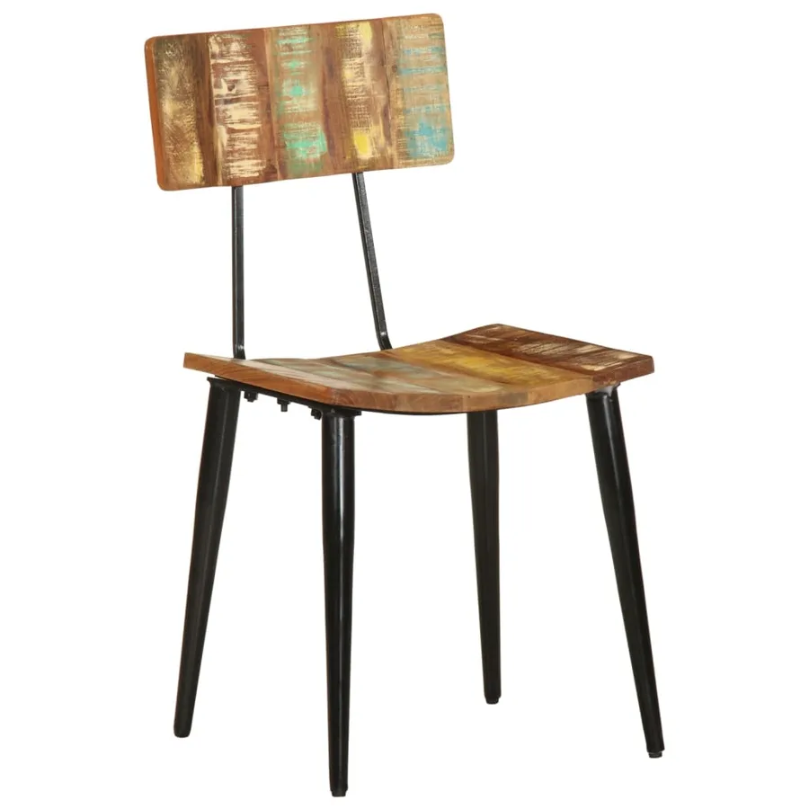 Chaises à manger lot de 2 bois de récupération solide - 3