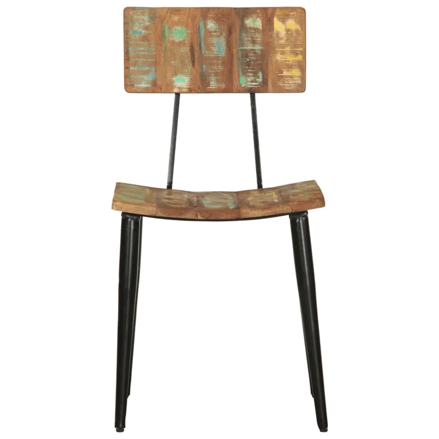 Chaises à manger lot de 2 bois de récupération solide - 4
