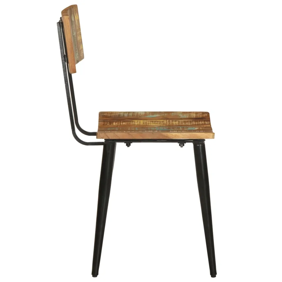 Chaises à manger lot de 2 bois de récupération solide - 5