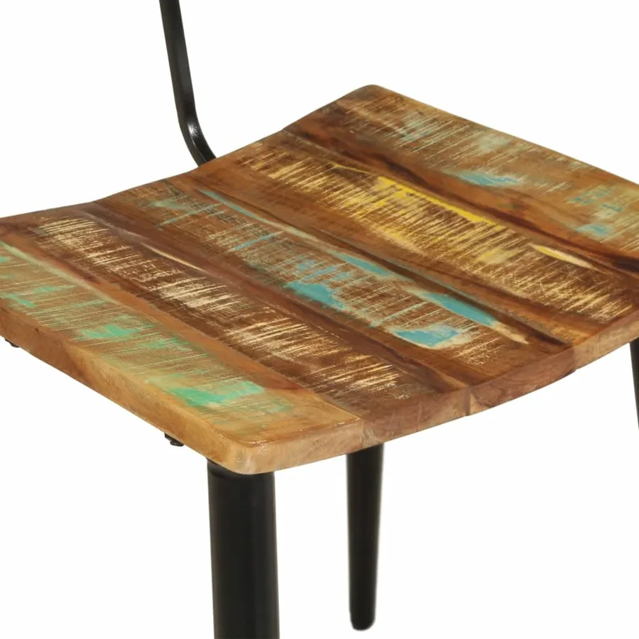Chaises à manger lot de 2 bois de récupération solide - 9