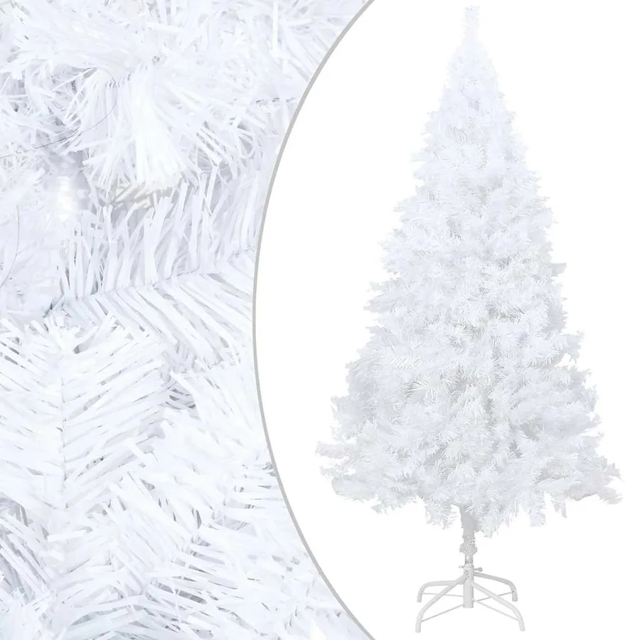 Arbre de Noël artificiel pré-éclairé et boules blanc 120 cm PVC - 2