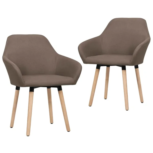 Chaises à manger lot de 2 marron tissu