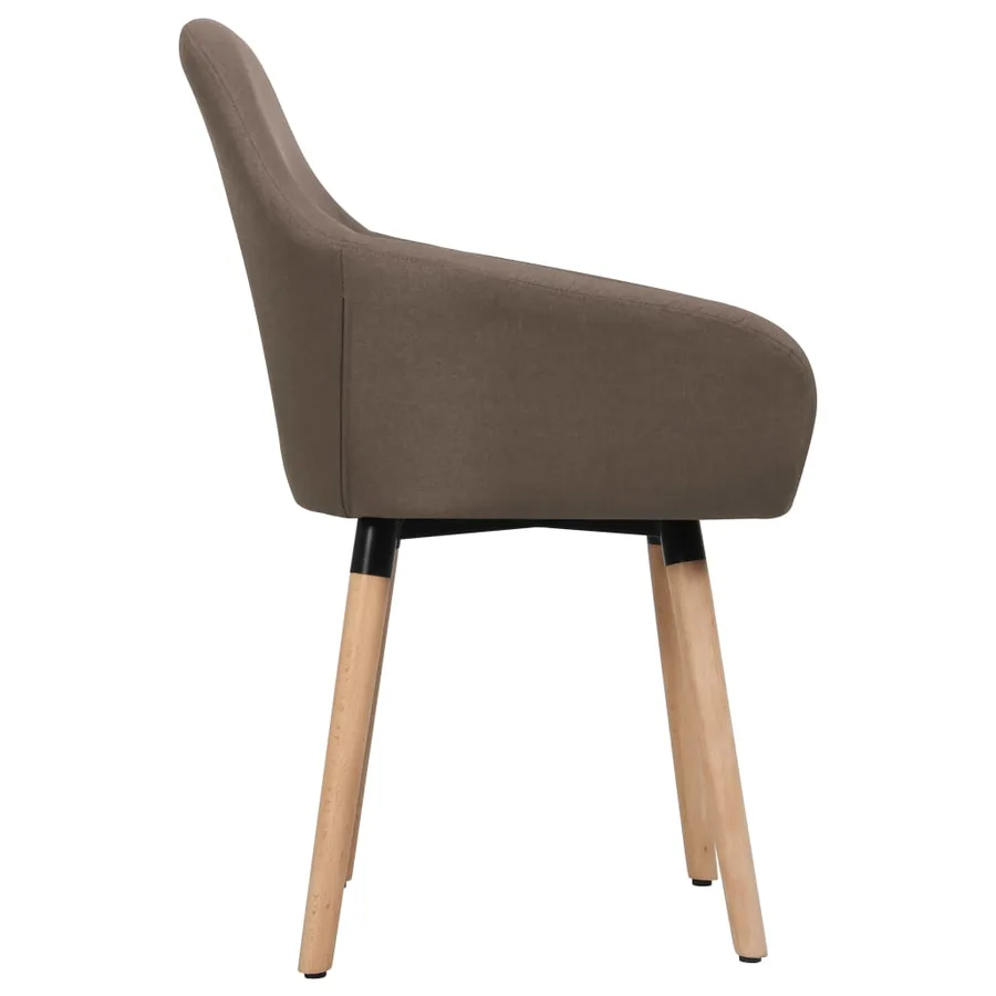 Chaises à manger lot de 2 marron tissu - 3