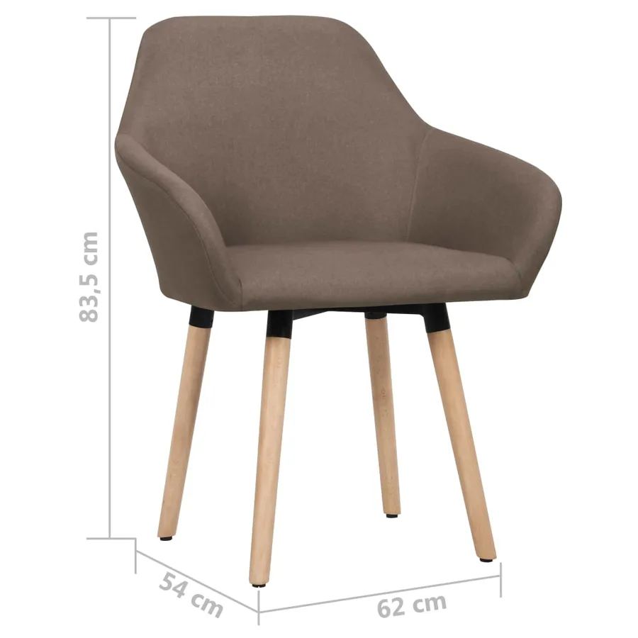 Chaises à manger lot de 2 marron tissu - 6
