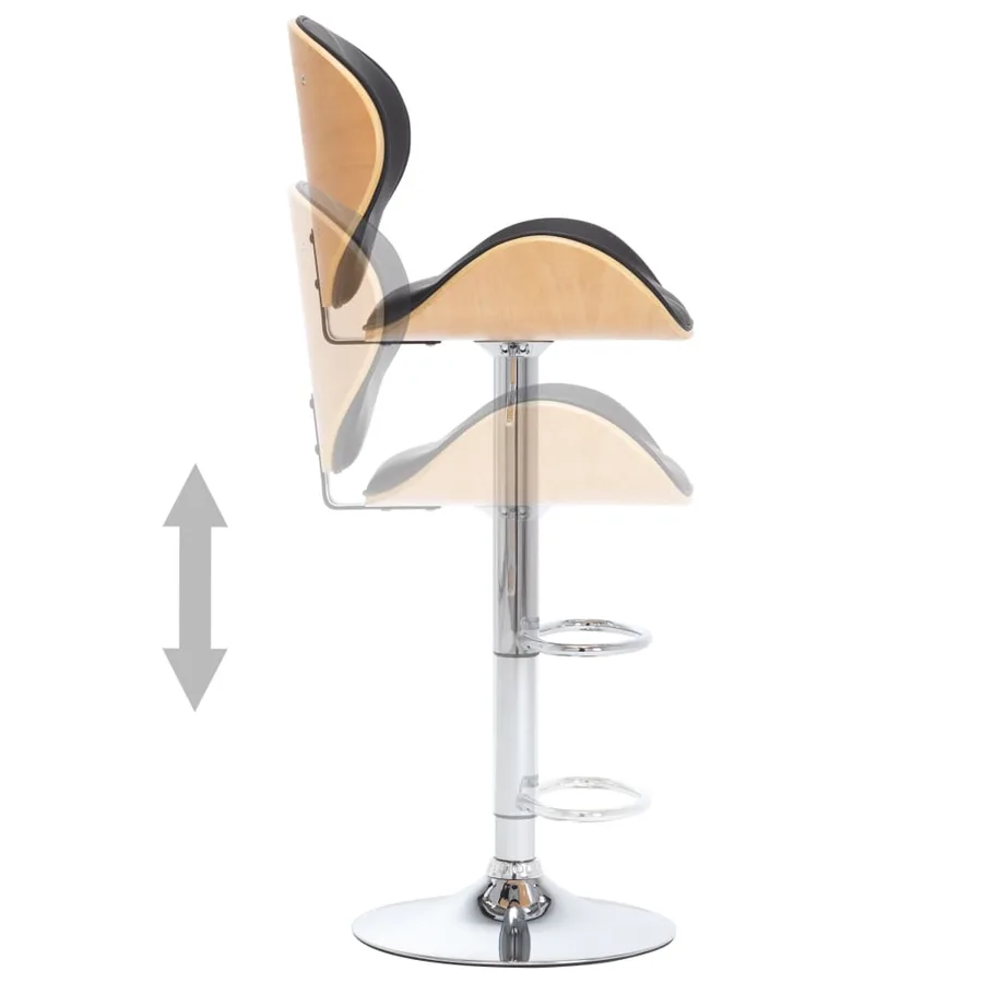 Tabouret de bar Noir Similicuir - 4