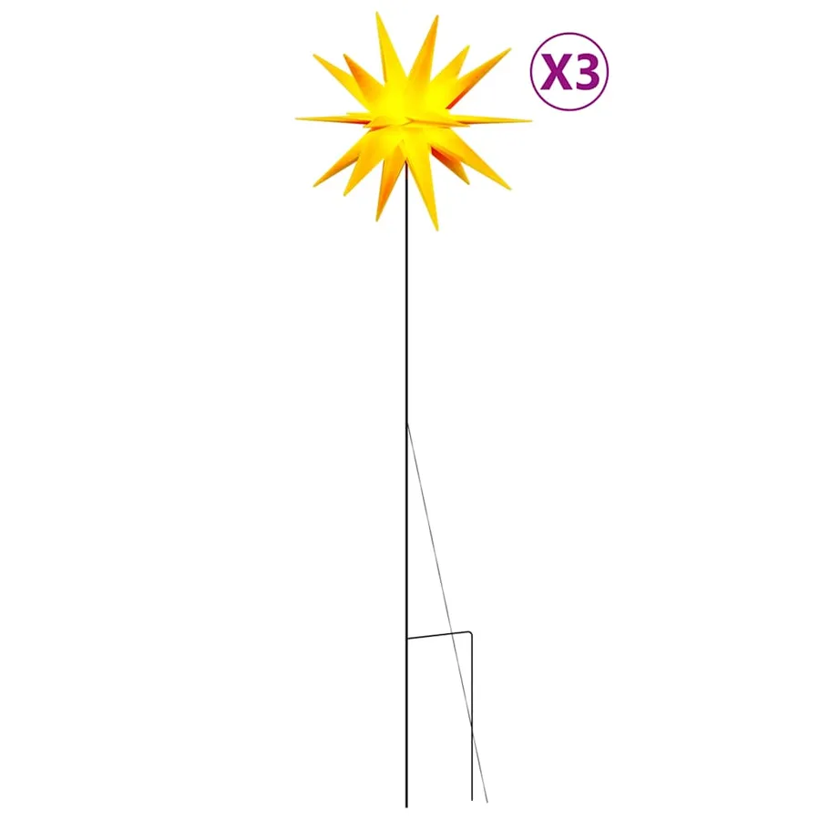 Lumières de Noël avec piquets 3 pcs LED pliable jaune 35 cm - 2